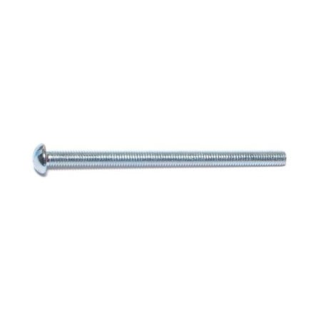#10-32 x 3 in Slotted Round Machine Screw, Zinc Plated Steel, 20 PK